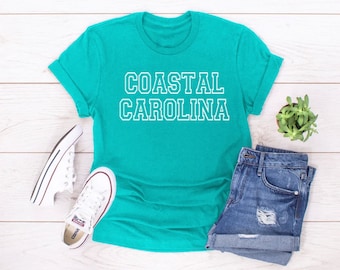 Coastal Carolina Chanticleers School Spirit Retro T-shirt, achterklep Teal Nation Shirt, Teal College Game Day Shirt CCU Teal Shirt