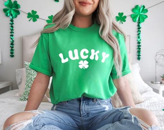 Lucky Clover Iers shirt, St. Patrick's Day-shirt, groene T-shirt, St. Patrick's Day-shirt, St. Patty's T-shirt College Irish Shirt