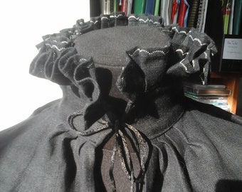 Black Renaissance shirt for Tudor and Elizabethan 16th century costume