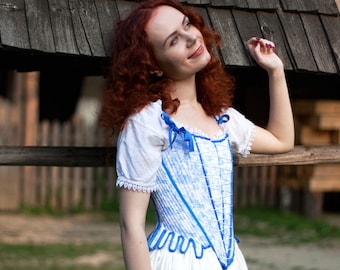 18th century corset with stomacher, Rococo custom corset