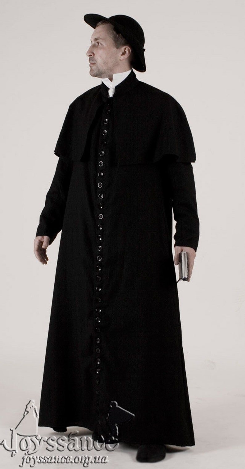 Black priest robe Religious cassock Made to order Etsy