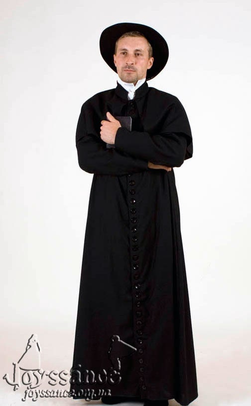 Black priest robe, Religious cassock - Custom order