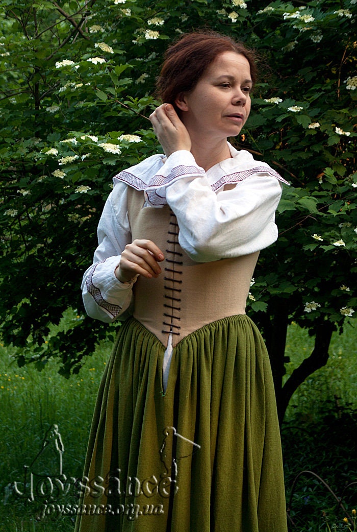 Renaissance Corset Dress for Elizabethan Reenactment Made to Order