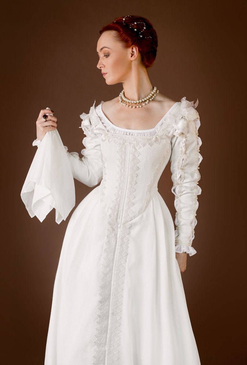 Renaissance Dress in Athens  Greek Goddess Good Witch Corset Gown