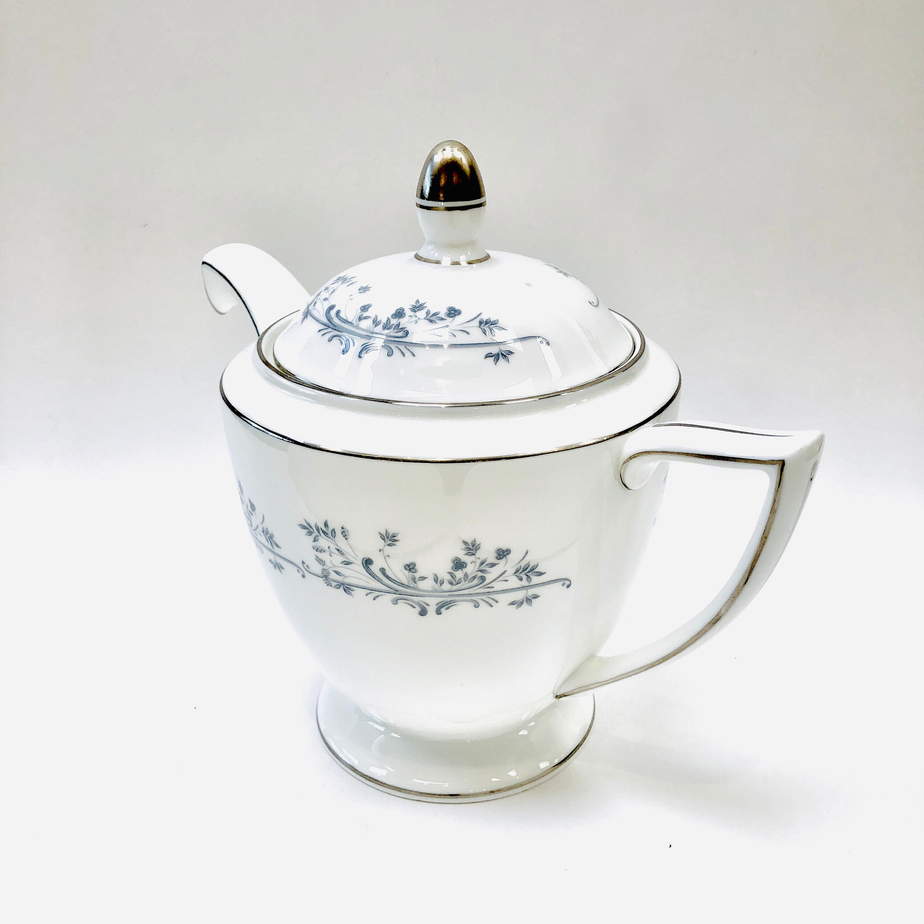 Minton Pandora Teapot Tea Pot Vintage Floral Grey Etsy