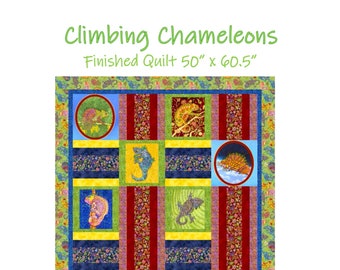 Climbing Chameleons Quilt Pattern- Digital Download