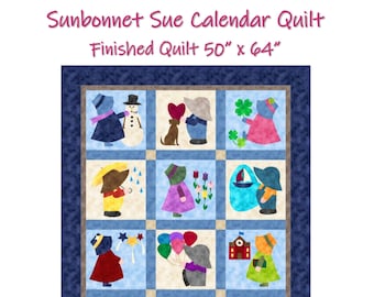 Sunbonnet Sue Calendar Quilt - Digital Download