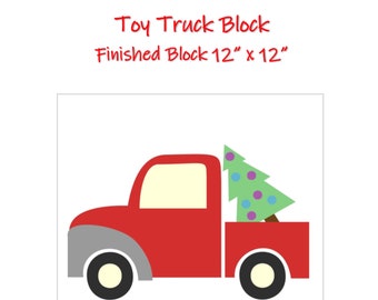 Toy Truck Appliqué Quilt Block Pattern- Digital download