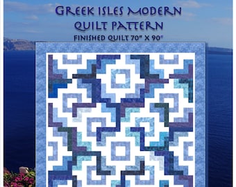 Greek Isles Modern Quilt Pattern - Digital Download
