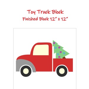 Toy Truck Appliqué Quilt Block Pattern- Digital download