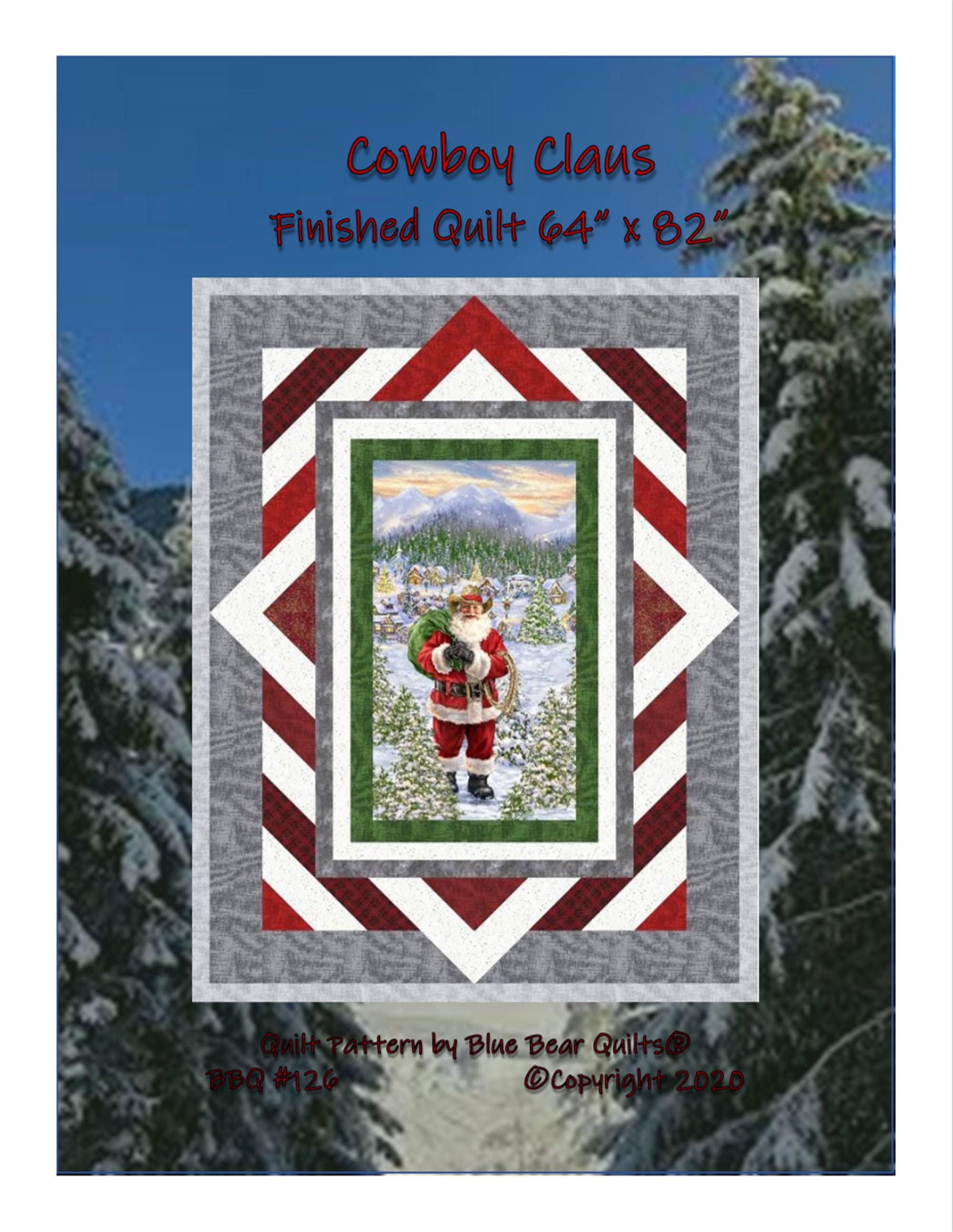 Cowboy Claus Quilt Pattern- Digital Download