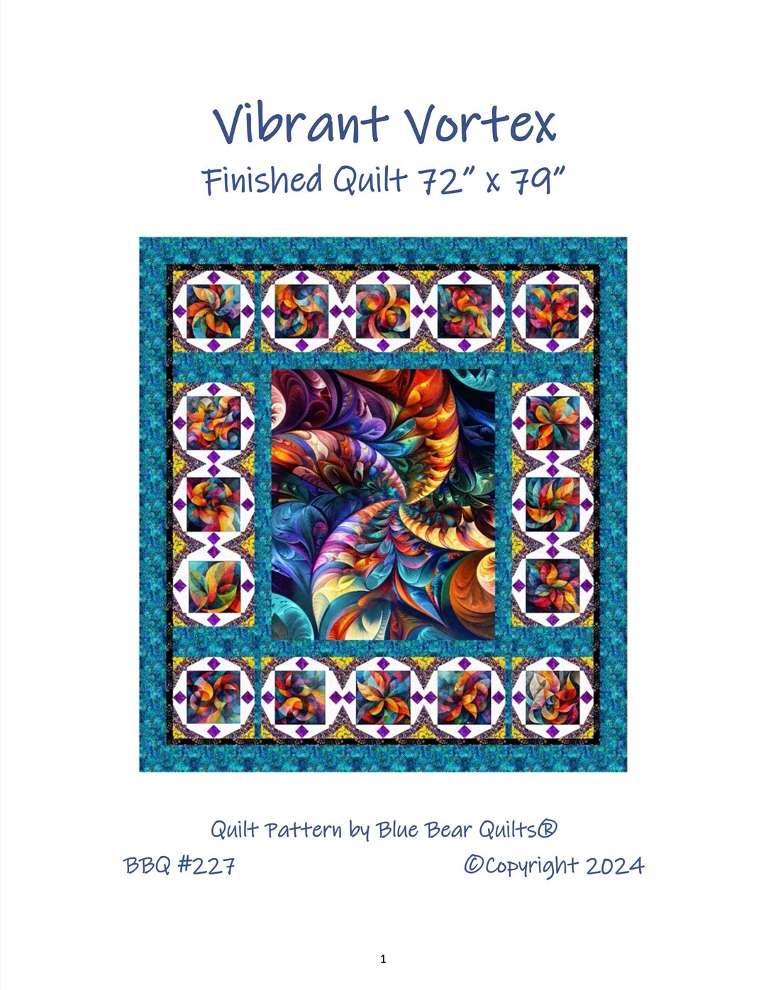 Vortex Quilt Kit Vibrant Vortex Quilt Pattern- Digital Download - Etsy