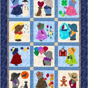 Sunbonnet Sue Calendar Quilt Digital Download image 2