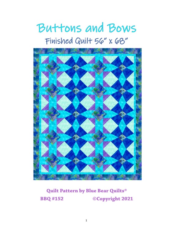 Buttons and Bows Quilt Pattern Digital Download Etsy