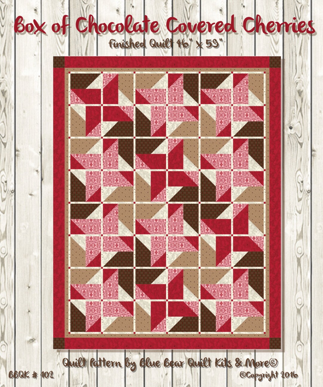 Box of Chocolate Covered Cherries Quilt Pattern- Easy for Beginners ...