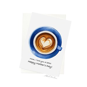 Kaffee-Grußkarte, Muttertagskarte lustig, Latte-Karte, Essen Pun Karten, Pun Karte, Mama Grußkarte, Grußkarten, Punny Grußkarte