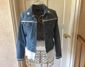 Lace Jean Jacket - Etsy