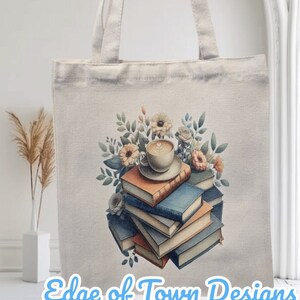 Book Bag Coffee and Books, Book Worm, Book enthusiastic, Bridesmaid Tote, Bachelor Tote, Everyday Tote bag, Book Bag, Gift Bag, Reusable bag