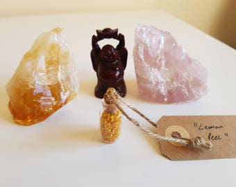 Lemon peal glass bottle,pendant