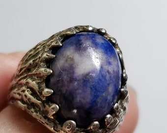 Art Nouveau Sterling And Lapis Lazuli Stone Ring