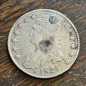 1824 Capped Bust Silver Half Dollar