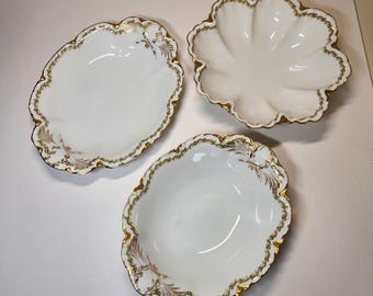 Clover Leaf by Haviland & Co Limoges France Footed Salad Bowl, Oval Vegetable Bowls - Sold Separately
