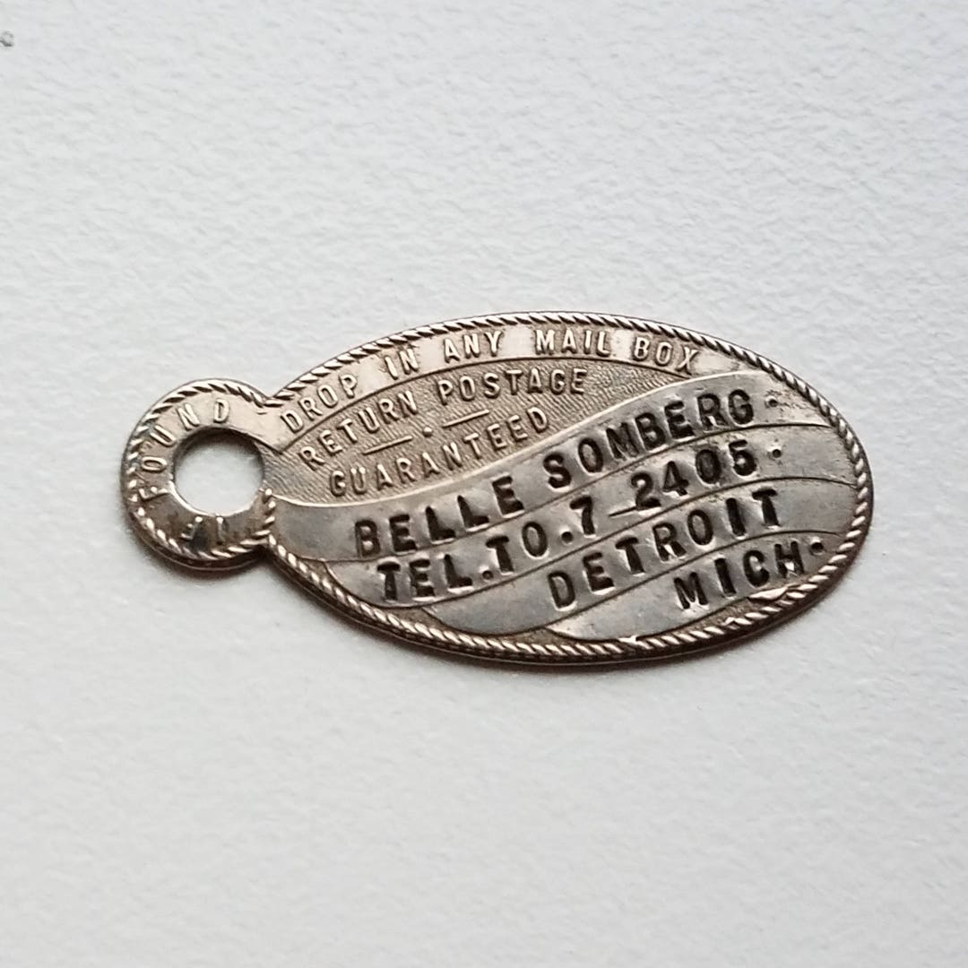 Silver Tone Return Postage Guaranteed Tag Fob Etsy