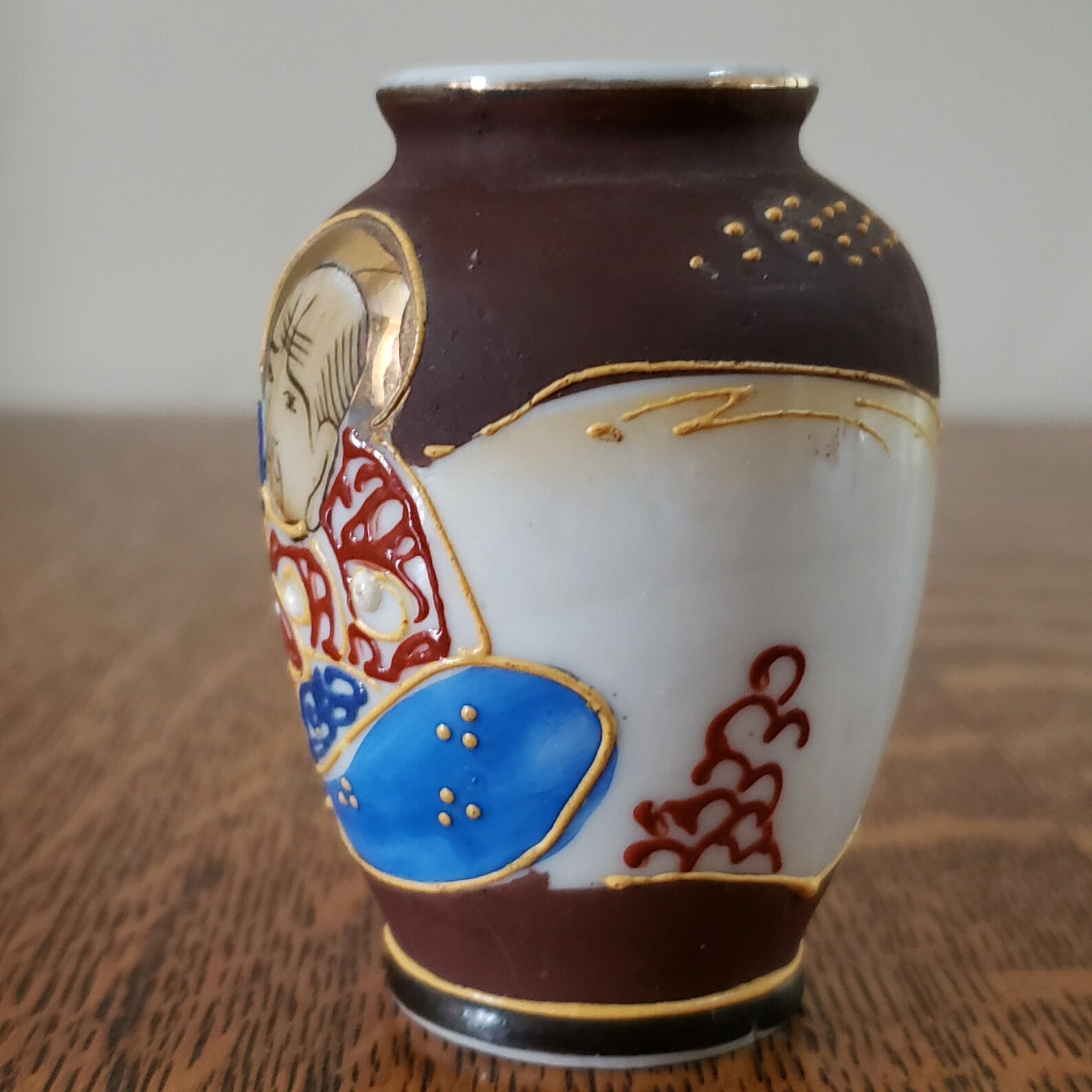 Miniature Japanese Moriage Vase Occupied Japan Etsy