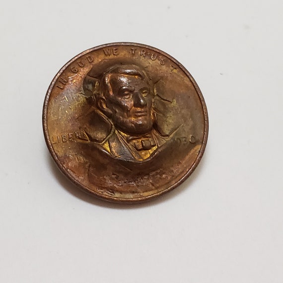 1930 Lincoln Cent/Penny Pop Out Pin - image 1