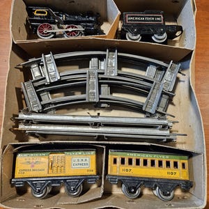 American Flyer Mechanical Train Set With Original Track and Box