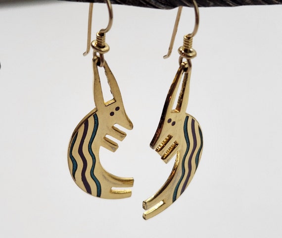 Laurel Burch  Conejo Cloisonné Earrings - image 2