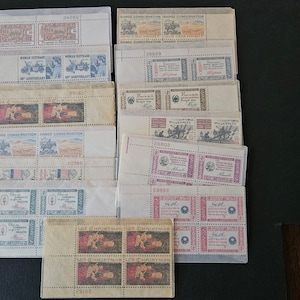 Group of 13 Unused US Stamp Blocks From 1960s