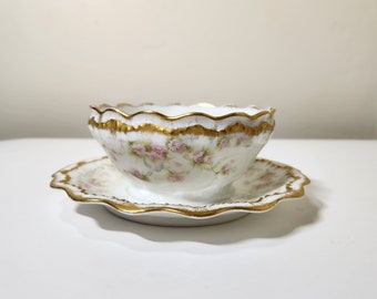 Theordore Haviland Limoges France Mayonnaise with Attached Underplate, Schleiger 142a