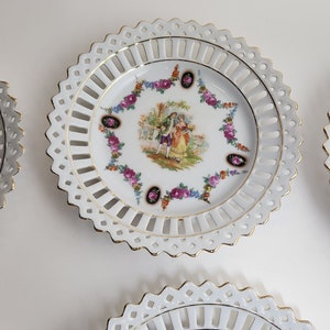 Bavaria Schumann Reticulated Dessert Dishes, Set of 7