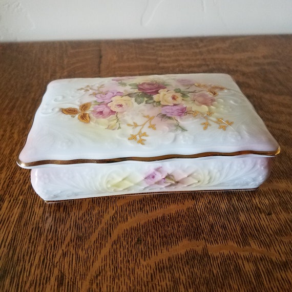 Schumann Sunset Rose Cigarette Box with Lid or Co… - image 2