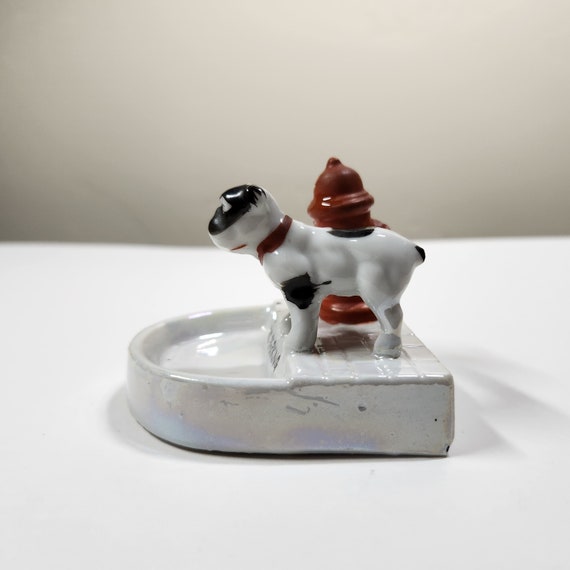 Vintage Lusterware Dog Figurine No Parking Trinke… - image 5