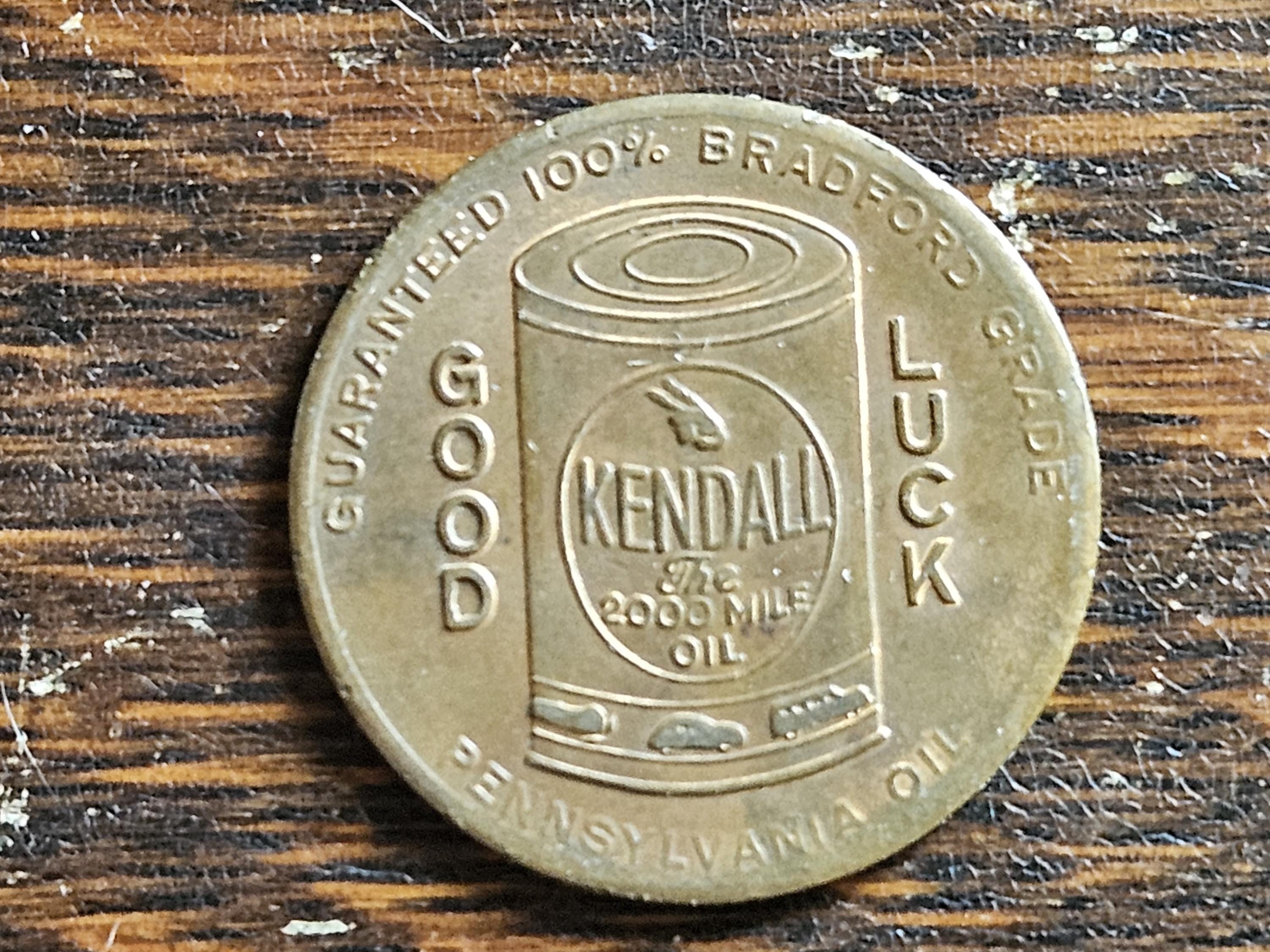 レア！　70’s USA オイル缶　バンク　アドバタイジング　オブジェ 1930s Kendall Oil Good Luck Token - Etsy