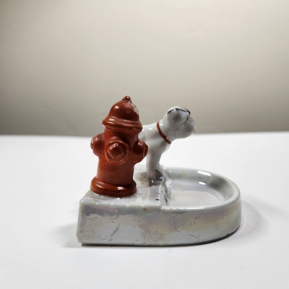 Vintage Lusterware Dog Figurine No Parking Trinke… - image 3