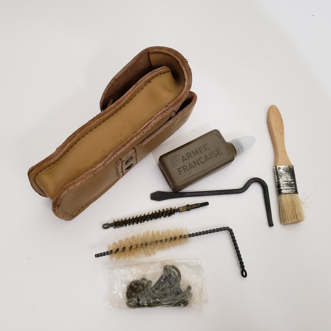 French Rifle Cleaning Kit Leather Pouch Etsy