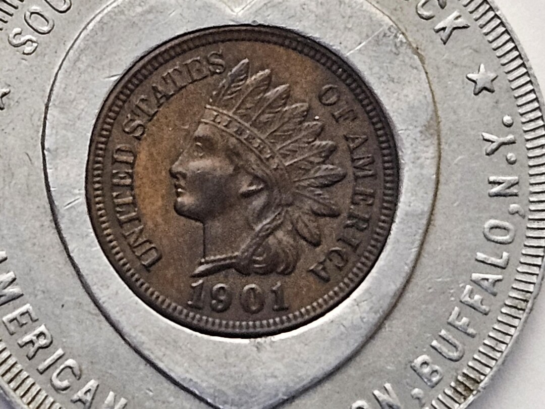 1901 Pan American Exposition Souvenir of Good Luck Encased Penny - Etsy