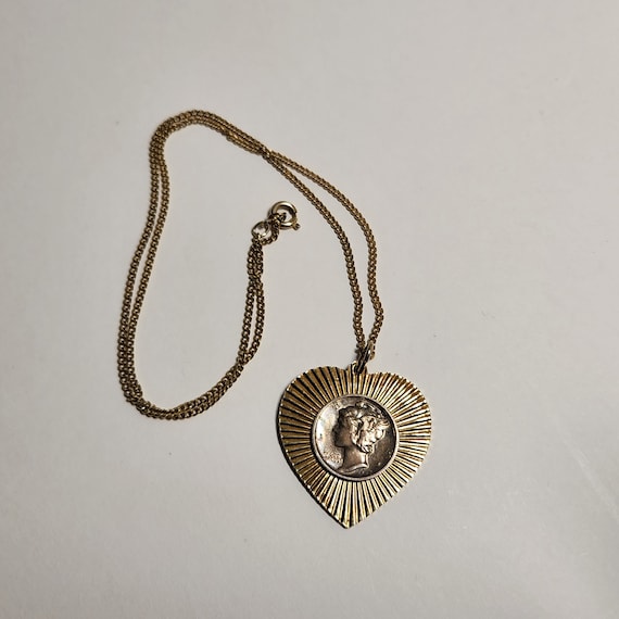 Heart Shaped Mercury Dime Necklace