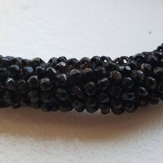 Victorian Black Glass Beaded Watch Chain - image 3