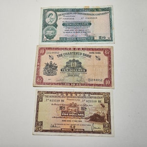 Group of Three Hong Kong Bank Notes