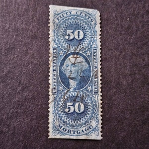 Antique Mortgage Revenue Stamp Scott # R59B 1864 Cancellation