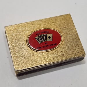 Gold Tone Match Box Cover - The Casino at the Cattleman
