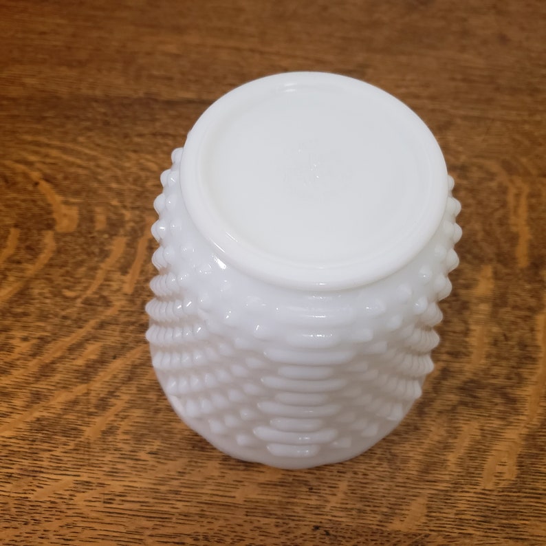 Fire King 5 1/4 Hobnail Milk Glass Vase With Scalloped Etsy