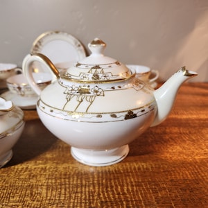 Beautiful Hand Painted Nippon Tea Set - Cups, Saucers, Tea Pot, Sugars and Creamer