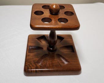 Nice Walnut Hardwood 6 Slot Estate Pipe Stand by Duc-It