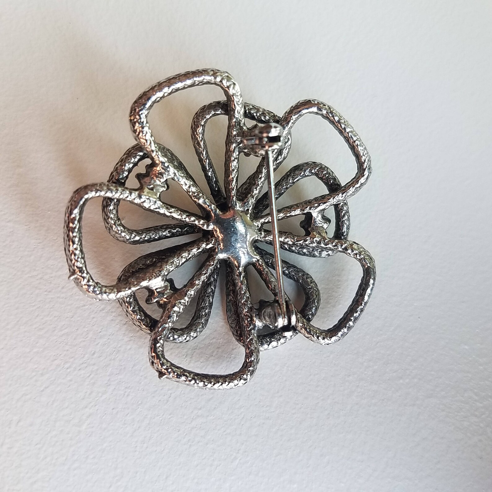 Silver Flower Brooch | Etsy