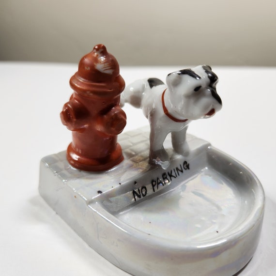 Vintage Lusterware Dog Figurine No Parking Trinke… - image 2